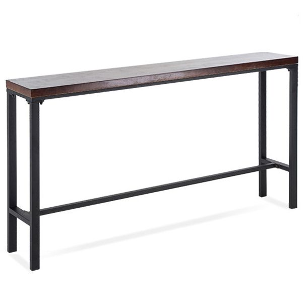Wood Bar Dining Table Industrial Bar Dining Table with Trestle Base Clearhalo 'Bar Furniture' 'Bar Tables' 'bar_tables' 'furn' 'furn_bar_tables' 'Furniture' 'furniture_bar_tables' 'Kitchen & Dining Furniture' 1200x1200_a0e3840f-fc1d-4f84-bcdb-a984f8df83db