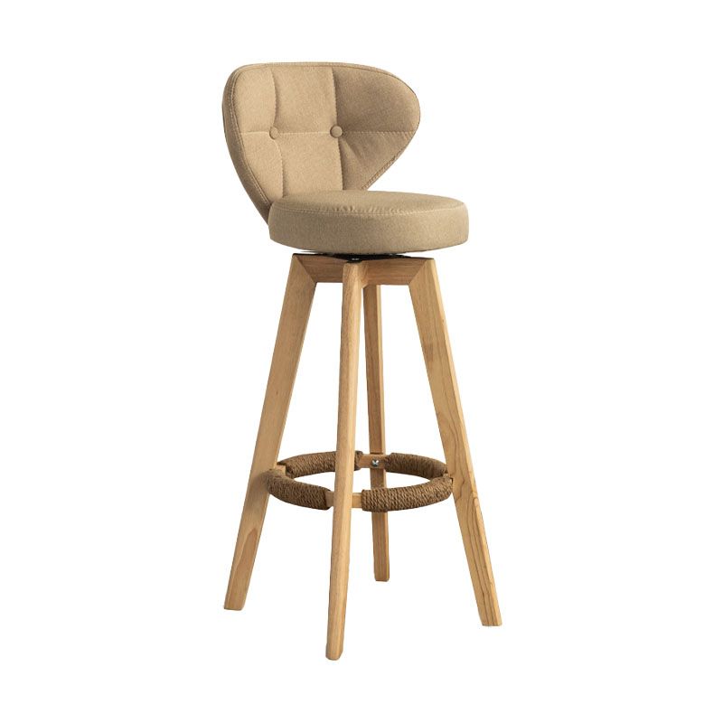 Modern Rubberwood Solid Wood Bar Stool Matte Finish Home Stool Clearhalo 'Bar Furniture' 'Bar Stools' 'bar_stools' 'furn' 'furn_bar_stools' 'Furniture' 'furniture_bar_stools' 'Kitchen & Dining Furniture' 1200x1200_a0e4b0d7-cbec-4b74-b1aa-361108bc2bc0