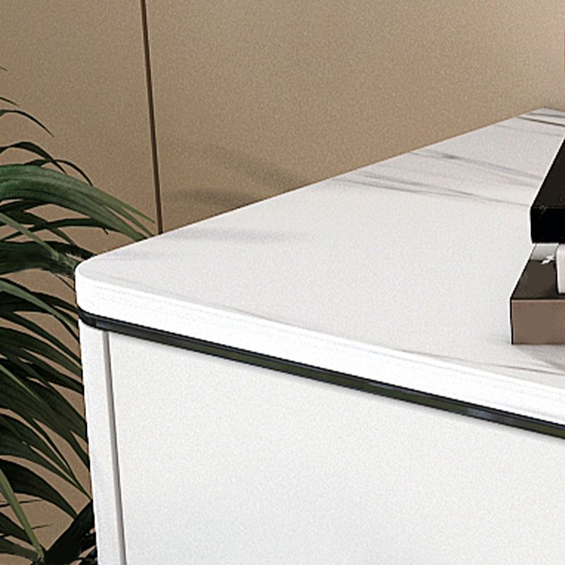 Scheda laterale di lusso di stoccaggio in pietra sinterizzato in casa con cassetti e porte