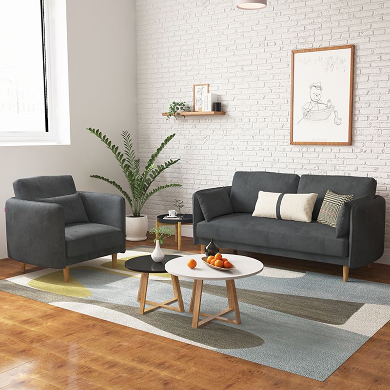 Square Arm Sofa 31.89" H Scandinavian Fabric Sofa with Pillows Clearhalo 'furn' 'furn_sofas' 'Furniture' 'furniture_sofas' 'kitchen' 'kitchen_sofas' 'Living Room Furniture' 'Sofa' 'sofas' 1200x1200_a0e7a6da-37b9-449c-bd49-dfe3e95a6a54