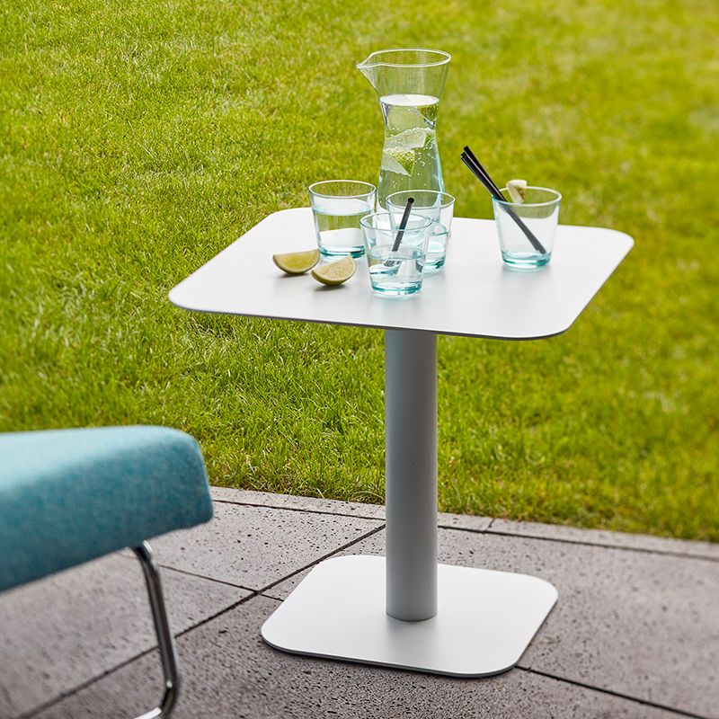 Mid-Century Round Corner Table Metal Pedestal Sofa Side End Table