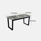 Modern Sled Dining Table Grey Stone Rectangle Home Kitchen Dinner Furniture