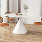 Round Dining Table Stone Dining Table in Black and White with Pedestal