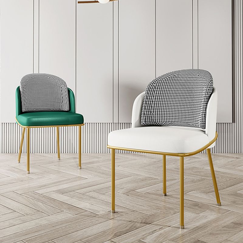 Glam Metal Dining Room Chair Armless PU Leather Dining Chairs for Home Use Clearhalo ' kitchen&dining_furn' 'Dining Chairs' 'Dining Tables & Seating' 'dining_chair' 'furn' 'furn_dining_chair' 'Furniture' 'furniture_dining_chair' 'Kitchen & Dining Furniture' 'kitchen' 1200x1200_a0eb08f6-9976-46b3-94c1-72f225c5e78e