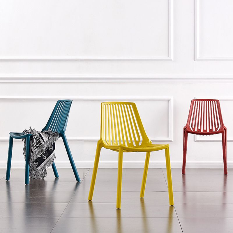 Restaurant Contemporary Plastic Side Chair Matte Finish Slat Back Dining Chair Clearhalo ' kitchen&dining_furn' 'Dining Chairs' 'Dining Tables & Seating' 'dining_chair' 'furn' 'furn_dining_chair' 'Furniture' 'furniture_dining_chair' 'Kitchen & Dining Furniture' 'kitchen' 1200x1200_a0eb6af3-ca26-4588-9da0-9205b3736a0b