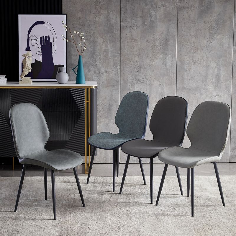 Minimalist Style Leather Dining Chairs Wingback Parsons Chairs for Kitchen Clearhalo ' kitchen&dining_furn' 'Dining Chairs' 'Dining Tables & Seating' 'dining_chair' 'furn' 'furn_dining_chair' 'Furniture' 'furniture_dining_chair' 'Kitchen & Dining Furniture' 'kitchen' 1200x1200_a0eb94ac-6057-4272-9bba-9c3de890233a