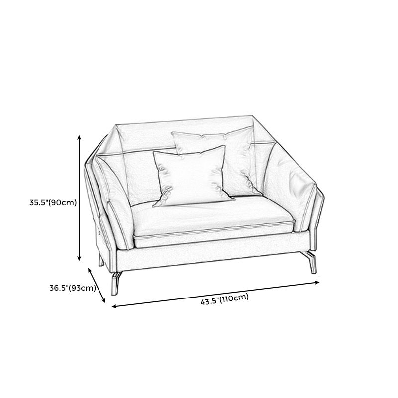 Sloped Arms Genuine Leather Sectional Sofa 35.43"High Cushion Back Sofa, Dark Brown Clearhalo 'furn' 'furn_sectionals' 'Furniture' 'furniture_sectionals' 'kitchen' 'kitchen_sectionals' 'Living Room Furniture' 'Sectionals' 1200x1200_a0eb9adf-90fa-4d4f-a372-1ca3eed5b36f