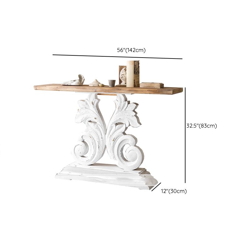 Rectangle French Country Console Table White Wood Sofa Table