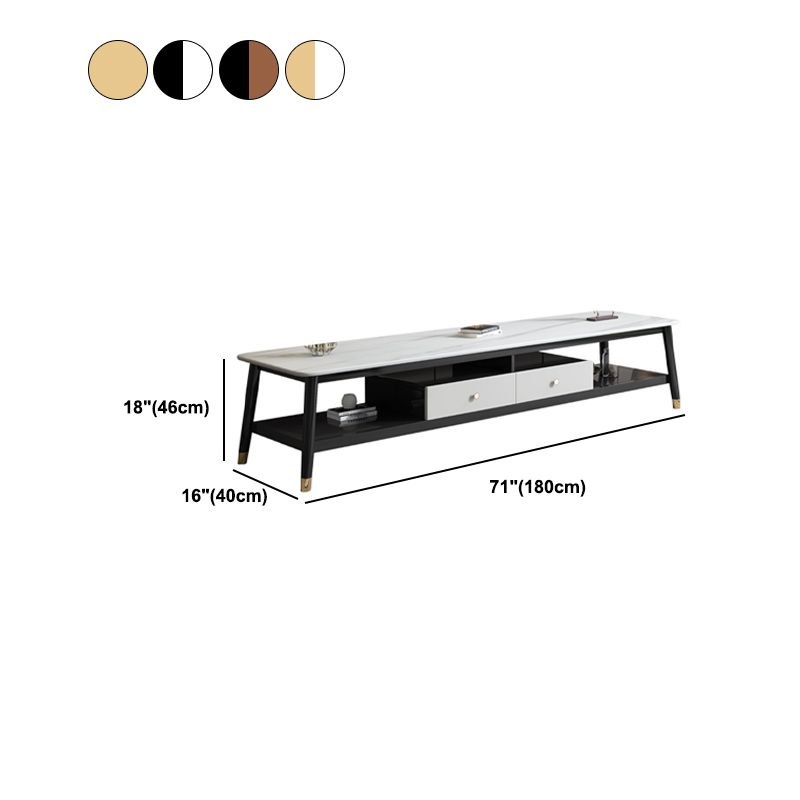 18.11"H TV Stand Contemporary Style Solid Wood TV Console with 2 Drawers Clearhalo 'furn' 'furn_tv_stands_entertainment_centers' 'Furniture' 'Living Room Furniture' 'TV Stands & Entertainment Centers' 'TV Stands & Media Storage Furniture' 'tv_stands_entertainment_centers' 1200x1200_a0ec4d20-c464-46eb-be1f-50acc881c44d