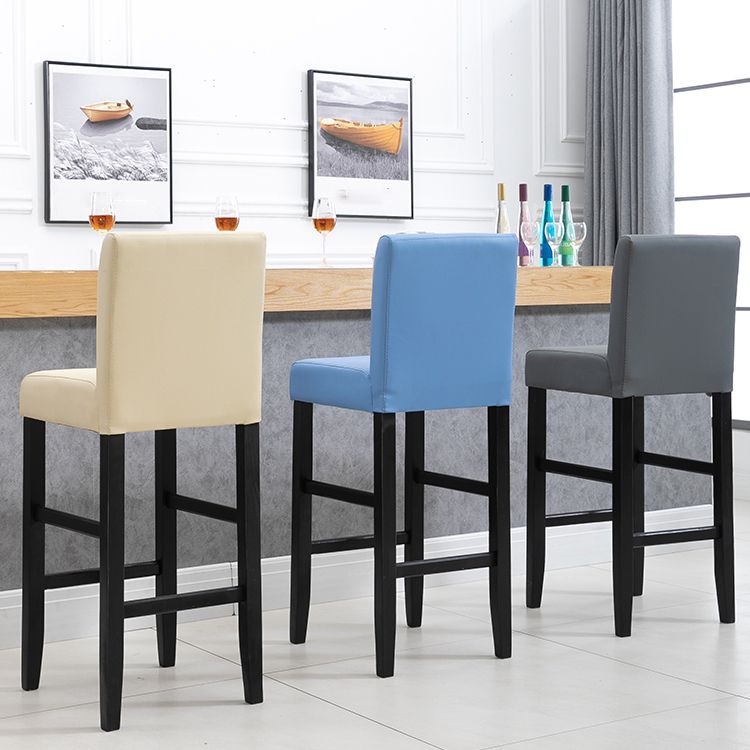 Modern Leather Solid Wood Barstool Bristol Bar Stool with Footrest and Low Back Clearhalo 'Bar Furniture' 'Bar Stools' 'bar_stools' 'furn' 'furn_bar_stools' 'furniture_bar_stools' 'Kitchen & Dining Furniture' 'kitchen&dining_furn' 'kitchen' 'kitchen_furn' Furniture' 1200x1200_a0ed1724-7467-43b3-9605-fa0409121c0b