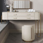 Glam Beige Makeup Dressing Table Stool Set Slate Top Vanity Tables