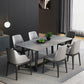 Industrial Dining Rectangle Table Sintered Stone Table with Metal Legs for Kitchen