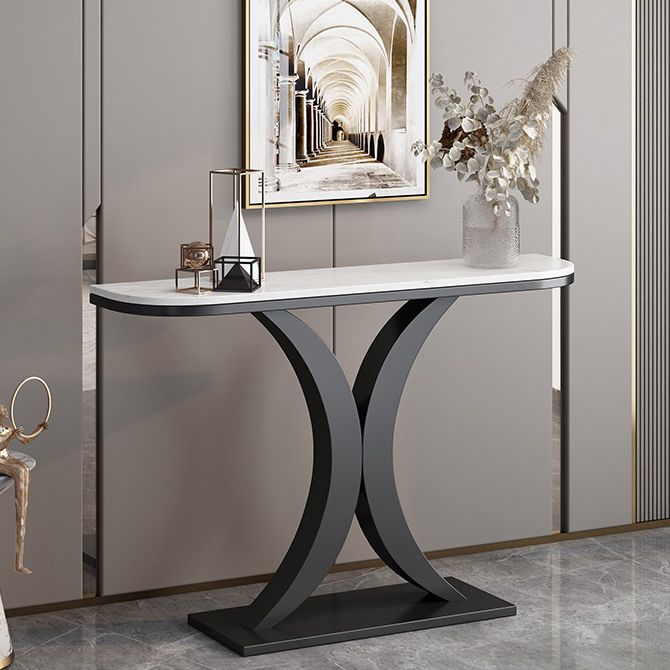 Contemporary Console Accent Table Antique Finish Console Table in Marble Clearhalo 'Console Tables' 'console_tables' 'Entry & Mudroom Furniture' 'furn' 'furn_console_tables' 'Furniture' 1200x1200_a0f00467-8245-47a7-8b4f-1ac3709c216e