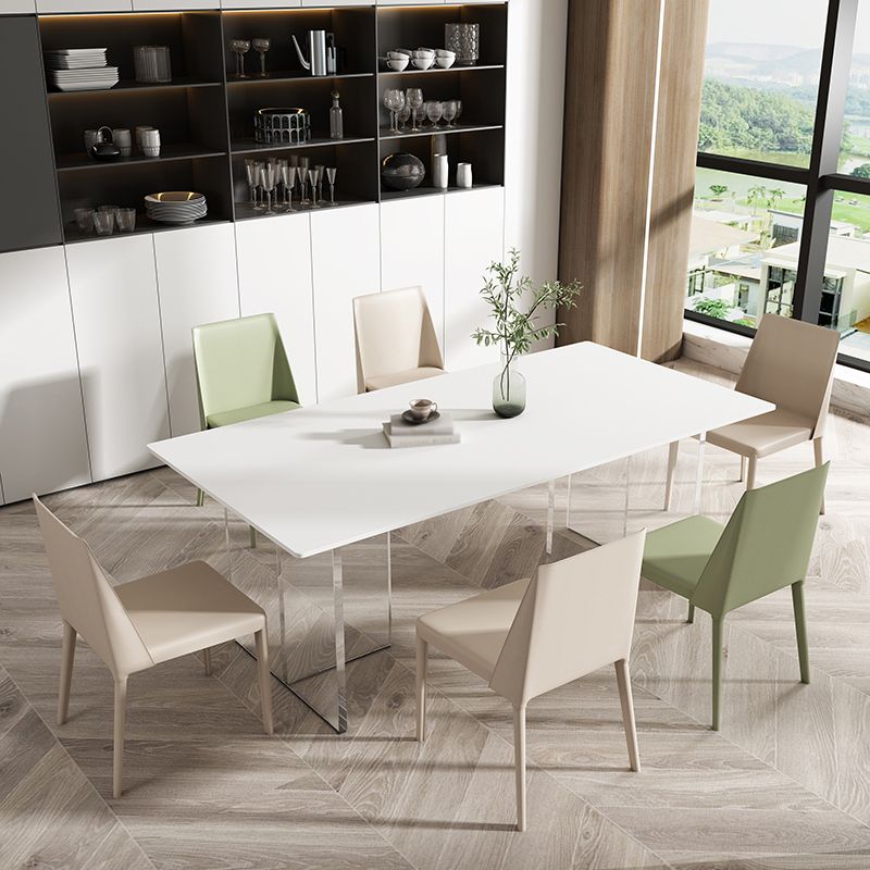 Modern 1/4/5/7 Pieces Dining Set Sintered Stone Dining Table Set with Leather Chairs Clearhalo 'Dining Room Sets' 'Dining Tables & Seating' 'dining_room_set' 'furn' 'furn_dining_room_set' 'Furniture' 'furniture_dining_room_set' 'Kitchen & Dining Furniture' 'kitchen&dining_furn' 'kitchen' 1200x1200_a0f125ed-3e0c-4990-b1b9-26b8363cb67e