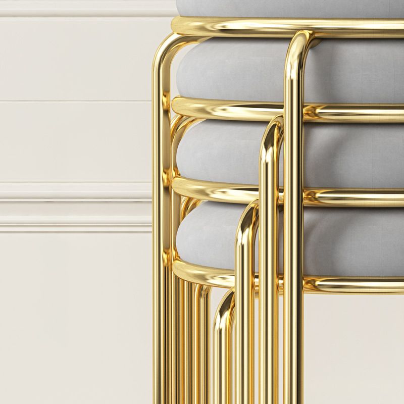 Glam Style Backless Barstool Round Counter Bar Stool with Metal Legs Clearhalo 'Bar Furniture' 'Bar Stools' 'bar_stools' 'furn' 'furn_bar_stools' 'Furniture' 'Kitchen & Dining Furniture' 1200x1200_a0f1349f-9ee2-47f4-9971-462562524915