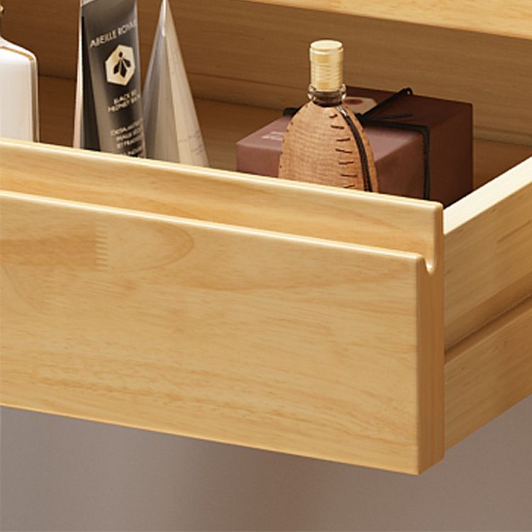 Dollezione da letto da letto in 3 cassetto da letto in legno di gomma Vanity di trucco a flip