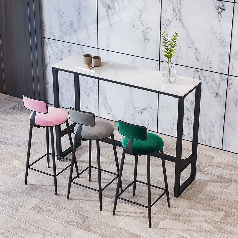 Modern Armless Backrest Counter Stool Iron Cafe Bar Stool with Velvet Cushion and Pedal Clearhalo 'Bar Furniture' 'Bar Stools' 'bar_stools' 'furn' 'furn_bar_stools' 'furniture_bar_stools' 'Kitchen & Dining Furniture' 'kitchen&dining_furn' 'kitchen' 'kitchen_furn' Furniture' 1200x1200_a0f461f3-a3c4-457e-9024-a6b58397bee7