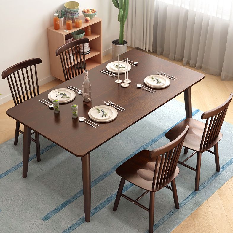 Minimalist Solid Wood Dining Set with Rubberwood Wood Dining Table and Chairs Clearhalo 'Dining Room Sets' 'Dining Tables & Seating' 'dining_room_set' 'furn' 'furn_dining_room_set' 'Furniture' 'furniture_dining_room_set' 'Kitchen & Dining Furniture' 'kitchen&dining_furn' 'kitchen' 1200x1200_a0f4d035-44a7-4aec-8439-0007fc3fccaa