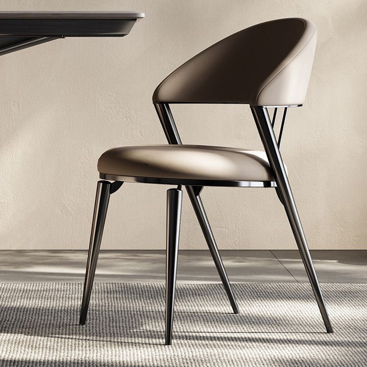 Stile glam a glam aprire la sedia da pranzo in metallo in metallo