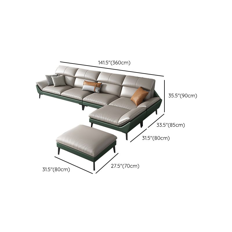 Couleur de couleur en mousse Épouillé bras étanche canapé en cuir authentique pour la maison