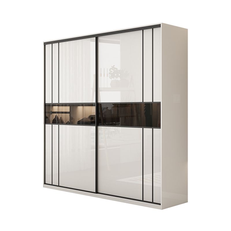 White Colour Wooden Wardrobe Cloth Rod Included Wardrobe Closet with Shelves Clearhalo 'Armoires & Wardrobes' 'armoires_wardrobes' 'Bedroom Furniture' 'furn' 'furn_armoires_wardrobes' 'Furniture' 1200x1200_a0f87f46-444f-4327-bc16-8e125b419dcb
