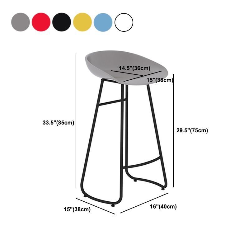 Modern Backrest Armless Counter Stool Iron Bar Stool with Acrylic Seat and Pedal for Cafe Clearhalo 'Bar Furniture' 'Bar Stools' 'bar_stools' 'furn' 'furn_bar_stools' 'Furniture' 'Kitchen & Dining Furniture' 1200x1200_a0f8a9a1-4b5a-421f-9b35-61c1f202cfbe