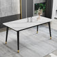 4-foot Metal Table Rectangle Stone Top Traditional Luxury Dining Site Table Clearhalo 'Dining Tables & Seating' 'Dining Tables' 'dining_table' 'furn' 'furn_dining_table' 'Furniture' 'Kitchen & Dining Furniture' 1200x1200_a0f8ce43-ef09-44f6-8713-86b5666293e3