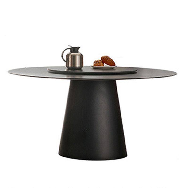 Contemporary Dining Round Table Sintered Stone Table with Metal Legs for Home Use Clearhalo 'Dining Tables & Seating' 'Dining Tables' 'dining_table' 'furn' 'furn_dining_table' 'Furniture' 'Kitchen & Dining Furniture' 1200x1200_a0fabc95-e13b-4630-9c9b-6d647b1083da