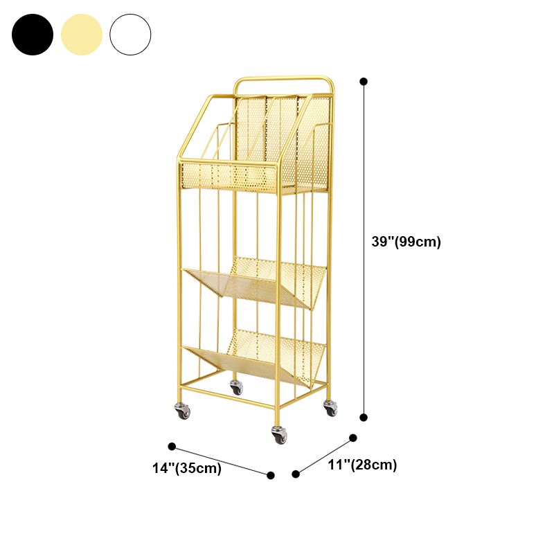 3-Shelf Metal Etagere Bookcase Contemporary Book Shelf,39''H x 11''W Clearhalo 'Bookcases' 'furn' 'furn_bookcases' 'Furniture' 'furniture_bookcases' 'kitchen' 'kitchen_bookcases' 'Living Room Furniture' 'Office Furniture' 1200x1200_a0fb9fd5-6876-45d0-ac5c-2175675cdf10
