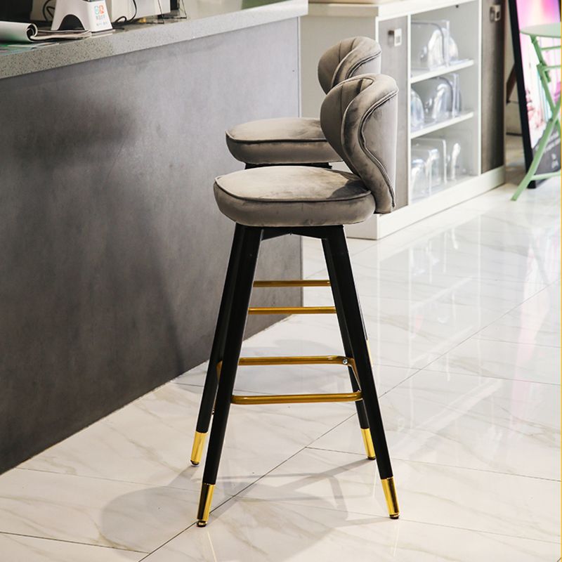 Modern Armless Backrest Counter Stool Iron Study Bar Stool with Cushion and Pedal Clearhalo 'Bar Furniture' 'Bar Stools' 'bar_stools' 'furn' 'furn_bar_stools' 'Furniture' 'furniture_bar_stools' 'Kitchen & Dining Furniture' 1200x1200_a0fbe960-ab38-40a0-bf96-ffe3b072ea02