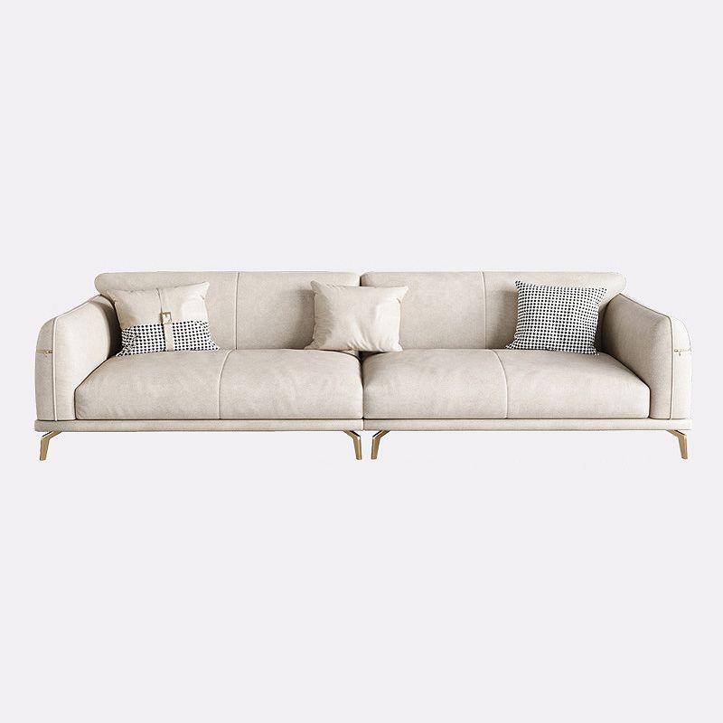 Faux Leather Square Arm Sectional Beige Cushion Back Sofa and Chaise for Living Room Clearhalo 'furn' 'furn_sectionals' 'Furniture' 'furniture_sectionals' 'kitchen' 'kitchen_sectionals' 'Living Room Furniture' 'Sectionals' 1200x1200_a0fc007c-630b-4037-9d43-96418468559d