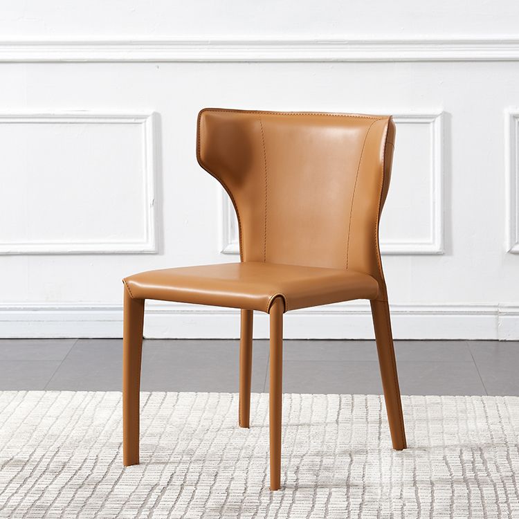 Modern Style Leather Dining Side Chair Wingback Side Chair for Restaurant Use