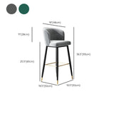 Glam Backrest Bar Stool Upholstered Counter Stool for Bristol