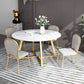 White Stone Top Dining Table Glam Style Gold Base Dining Table for Living Room Clearhalo 'Dining Tables & Seating' 'Dining Tables' 'dining_table' 'furn' 'furn_dining_table' 'Furniture' 'furniture_dining_table' 'Kitchen & Dining Furniture' 1200x1200_a0fda721-e3f4-45a8-92e6-4654e3d6f97b