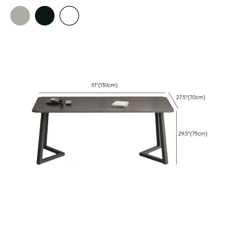 Modern Matte Finish Dining Table for Home Stone Top Dinette Table with Metal Sled Clearhalo 'Dining Tables & Seating' 'Dining Tables' 'dining_table' 'furn' 'furn_dining_table' 'Furniture' 'Kitchen & Dining Furniture' 1200x1200_a0fdb4cd-8022-42de-8950-659719fecfef