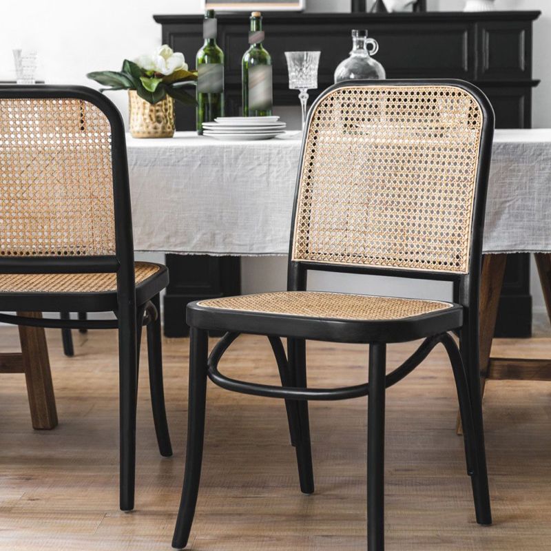 Traditional Dining Chair Solid Wood Cane Back Dining Room Chair