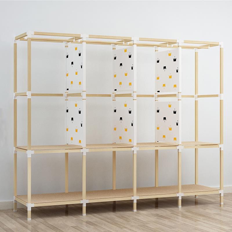 Guardaroba in stile contemporaneo in legno solido armadio a 1 porte per la casa