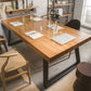Rectangle Double Pedestal Table Industrial Solid Wood Kitchen Desk Clearhalo 'Dining Tables & Seating' 'Dining Tables' 'dining_table' 'furn' 'furn_dining_table' 'Furniture' 'Kitchen & Dining Furniture' 1200x1200_a100970a-deda-4650-99c8-ff56f28fd32e