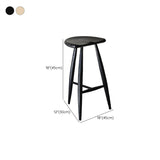 Solid Wood Dining Stools Contoured Seat Bar Stools with Footrest