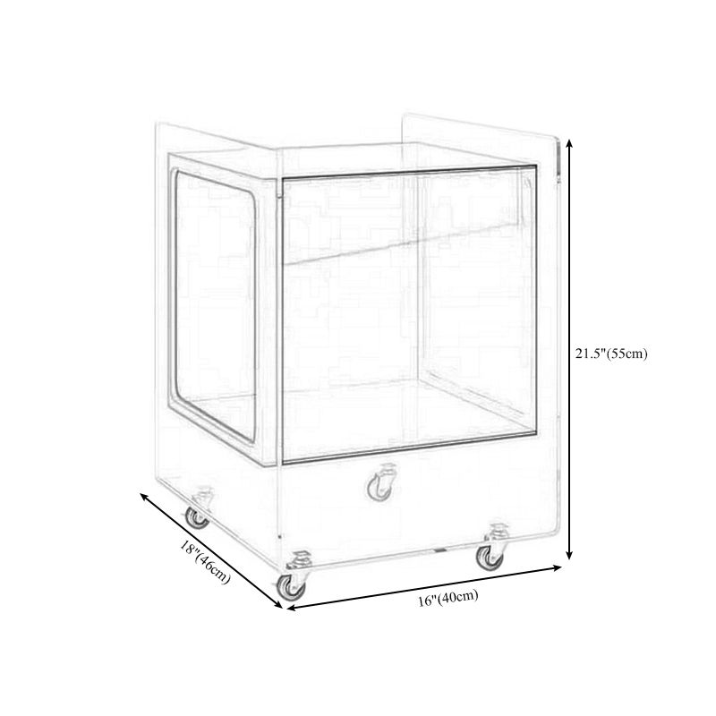 Modernism with Casters Coffee Table Acrylic 18.1'' Cocktail Table Clearhalo 'Coffee & Accent Tables' 'Coffee Tables' 'coffee_tables' 'furn' 'furn_coffee_tables' 'Furniture' 'furniture_coffee_tables' 'Living Room Furniture' 1200x1200_a1014ec0-011e-4547-87e9-baf44acedb7f