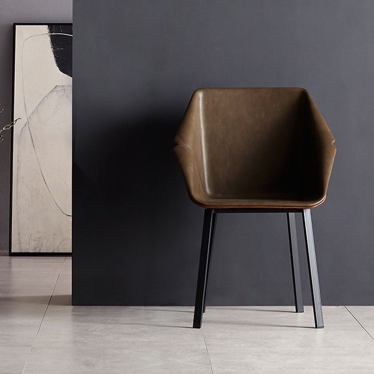 Modern Style Chairs Dining Arm Chair with Metal Legs for Kitchen Clearhalo ' kitchen&dining_furn' 'Dining Chairs' 'Dining Tables & Seating' 'dining_chair' 'furn' 'furn_dining_chair' 'Furniture' 'furniture_dining_chair' 'Kitchen & Dining Furniture' 'kitchen' 1200x1200_a10204ef-0691-4edc-af2b-1f49ba0b803d