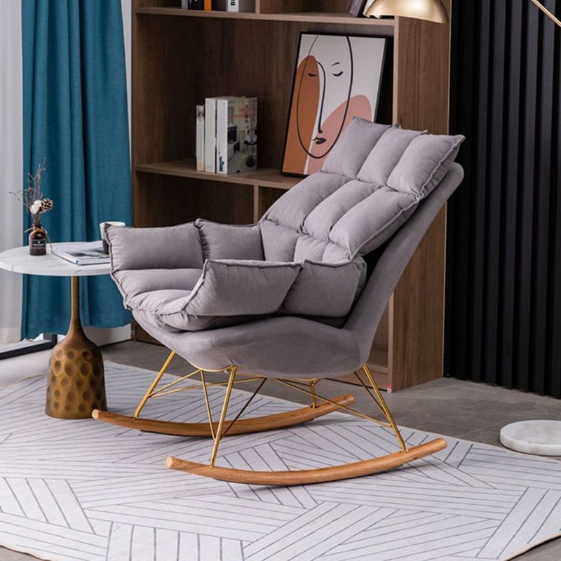 Silla de balancín de terciopelo de cojines removibles modernos para sala de estar para sala de estar