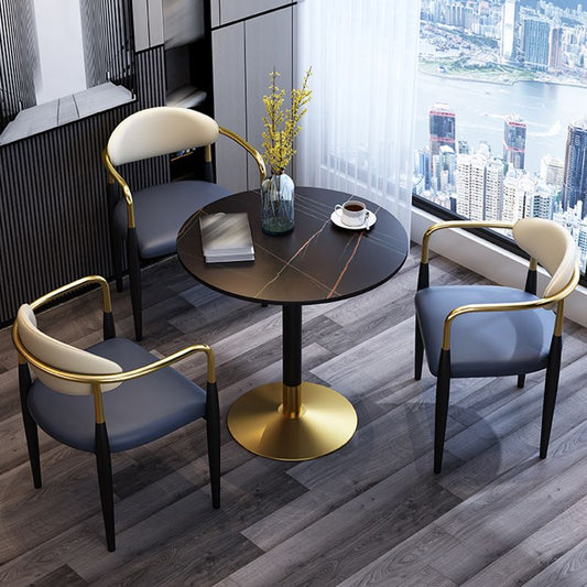 Metallic Finish Side Chair with Arms Metal Industrial Dining Chair Clearhalo 'Dining Chairs' 'Dining Tables & Seating' 'dining_chair' 'furn' 'furn_dining_chair' 'Furniture' 'Kitchen & Dining Furniture' 1200x1200_a1035464-b9e1-4790-b302-9d0d4920dd24