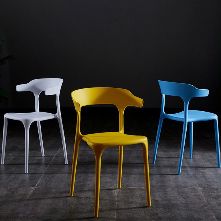 Glam Plastic Side Chair Matte Finish Open Back Dining Chair for Dinning Room Clearhalo ' kitchen&dining_furn' 'Dining Chairs' 'Dining Tables & Seating' 'dining_chair' 'furn' 'furn_dining_chair' 'Furniture' 'furniture_dining_chair' 'Kitchen & Dining Furniture' 'kitchen' 1200x1200_a1035c54-3040-4fca-ae69-707894bf7936
