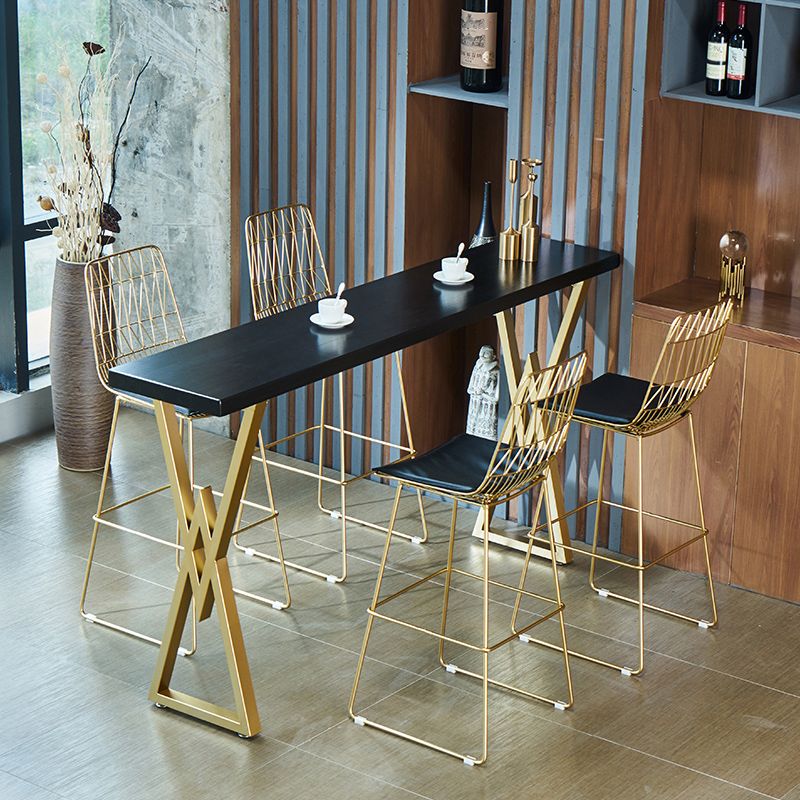 42-inch Height Cocktail Bar Table Nordic Black Wood Top Table for Dining Room Clearhalo 'Bar Furniture' 'Bar Tables' 'bar_tables' 'Furniture' 'furniture_bar_tables' 'Kitchen & Dining Furniture' 'kitchen&dining_furn' 'kitchen' 1200x1200_a1057531-0ad0-4d5f-ac4e-ff537c84da01