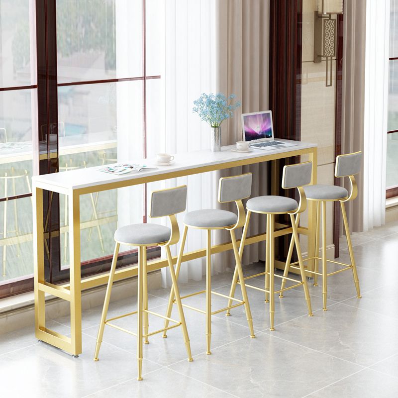 Glam Bar Table Set 1/5/9 Pieces Rectangle Stone Counter Table with Stools for Living Room Clearhalo 'Bar Furniture' 'furn' 'furn_home_bar_bar_sets' 'Furniture' 'Home Bars & Bar Sets' 'home_bar_bar_sets' 'Kitchen & Dining Furniture' 1200x1200_a1067f97-58cc-422c-9396-afbef0ca8bc6