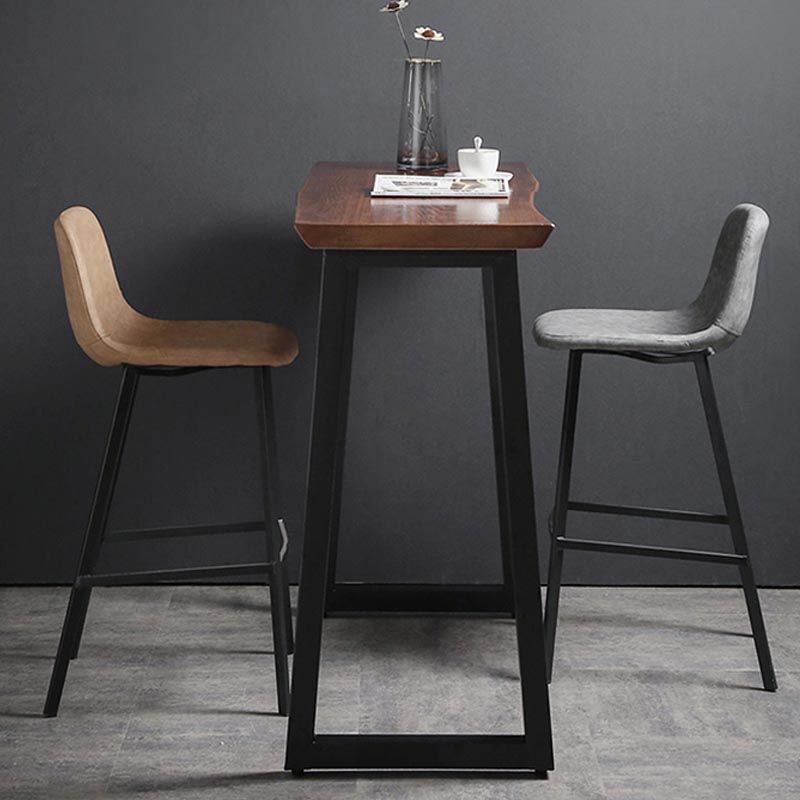 Juego de mesa de bar moderna, mesa de bar de madera maciza de 1/2/3 piezas con taburetes de bar tapizados