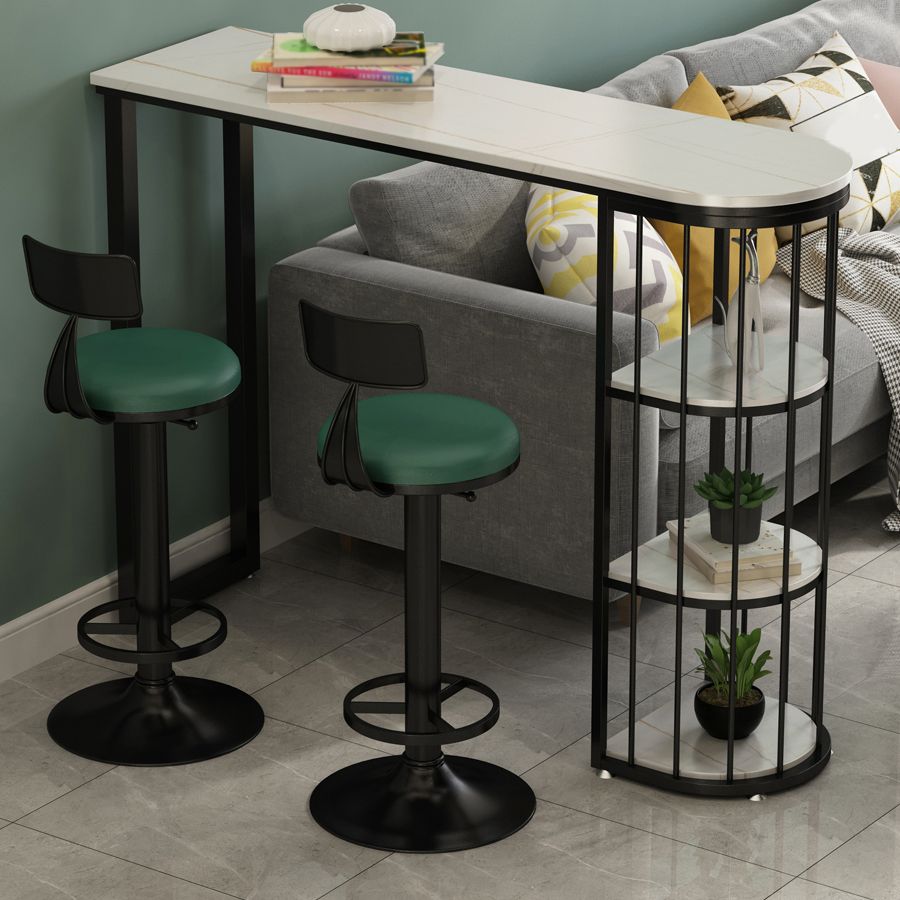 Modern Black and White Bistro Bar Desk Storage Kitchen Bistro Bar Table Clearhalo 'Bar Furniture' 'Bar Tables' 'bar_tables' 'furn' 'furn_bar_tables' 'Furniture' 'furniture_bar_tables' 'Kitchen & Dining Furniture' 'kitchen&dining_furn' 'kitchen' 1200x1200_a1076492-46e6-4330-b5b4-14908009c81a
