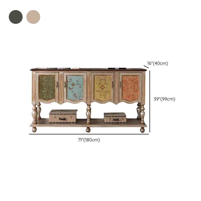 Industrial 4-Door Cabinet, 39" Tall Wood Rectangle Accent Chest, Distressed Wood Clearhalo 'Cabinets & Chests' 'cabinets_chests' 'furn' 'furn_cabinets_chests' 'Furniture' 'Living Room Furniture' 1200x1200_a1077c29-2497-4532-a99b-e970d3a2ef41