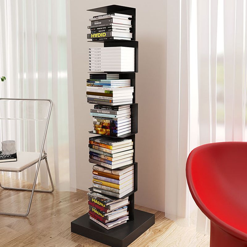 Black Contemporary Corner Bookshelf Closed Back Vertical Steel Shelf Clearhalo 'Bookcases' 'furn' 'furn_bookcases' 'Furniture' 'furniture_bookcases' 'kitchen' 'kitchen_bookcases' 'Living Room Furniture' 'Office Furniture' 1200x1200_a1078461-5f8a-4431-aaac-5cd82f76fefd